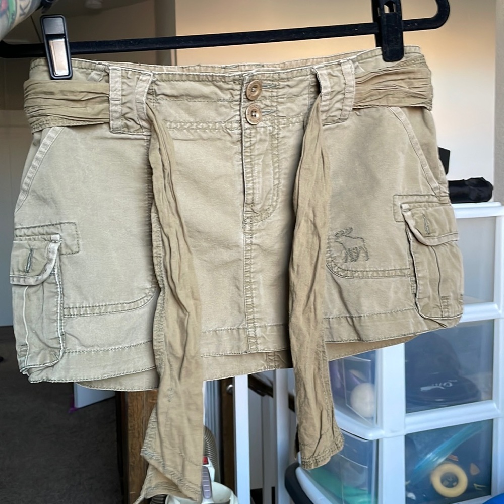 Abercrombie Cargo Skirt Olive Green circa 1998-2002 Y2K SIZE 2 LOW RISE
